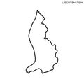 Outline map of Liechtenstein vector design template. Editable Stroke.