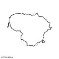 Outline map of Lithuania vector design template. Editable Stroke.