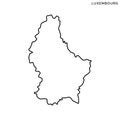 Outline map of Luxembourg vector design template. Editable Stroke.