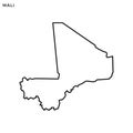 Outline map of Mali vector design template. Editable Stroke.