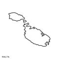 Outline map of Malta vector design template. Editable Stroke.