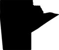 Manitoba Canada silhouette map with transparent background Royalty Free Stock Photo