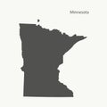 Outline map of Minnesota. illustration.