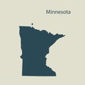 Outline map of Minnesota. illustration.