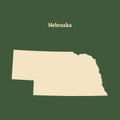 Outline map of Nebraska. illustration.