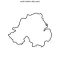 Outline map of Northern Ireland vector design template. Editable Stroke.