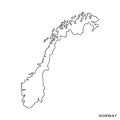 Outline map of Norway vector design template. Editable Stroke.