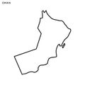 Outline map of Oman vector design template. Editable Stroke.