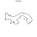 Outline map of Panama vector design template. Editable Stroke.