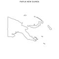 Outline map of Papua New Guinea vector design template. Editable Stroke.