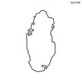 Outline map of Qatar vector design template. Editable Stroke.