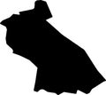 Rhondda, Cynon, Taff United Kingdom silhouette map with transparent background