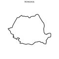 Outline map of Romania vector design template. Editable Stroke.