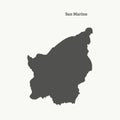 Outline map of San Marino. illustration.