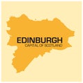 Outline map of the Scotland capital Edinburgh