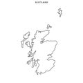 Outline map of Scotland vector design template. Editable Stroke.