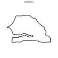 Outline map of Senegal vector design template. Editable Stroke.