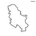 Outline map of Serbia vector design template. Editable Stroke.