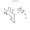 Outline map of Seychelles vector design template. Editable Stroke.