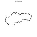 Outline map of Slovakia vector design template. Editable Stroke.