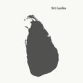 Outline map of Sri Lanka. illustration.