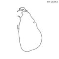 Outline map of Sri Lanka vector design template. Editable Stroke.