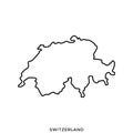 Outline map of Switzerland vector design template. Editable Stroke.