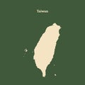 Outline map of Taiwan. Isolated illustration.