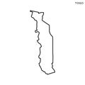 Outline map of Togo vector design template. Editable Stroke.