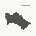 Outline map of Turkmenistan. illustration.