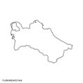 Outline map of Turkmenistan vector design template. Editable Stroke.