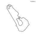 Outline map of Tuvalu vector design template. Editable Stroke.