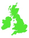 Outline map of United Kingdom Royalty Free Stock Photo