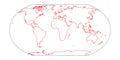 Outline map of World. Simple flat vector illustration Royalty Free Stock Photo