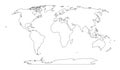 Outline map of World. Simple flat vector illustration Royalty Free Stock Photo