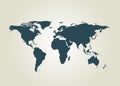 Outline map of world. vector illustration. Royalty Free Stock Photo