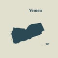 Outline map of Yemen. illustration.