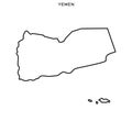 Outline map of Yemen vector design template. Editable Stroke.