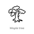 outline maple tree vector icon. isolated black simple line element illustration from nature concept. editable vector stroke maple Royalty Free Stock Photo