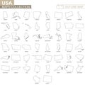 Outline maps of USA states collection