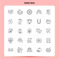 OutLine 25 Mardi Gras Icon set. Vector Line Style Design Black Icons Set. Linear pictogram pack. Web and Mobile Business ideas Royalty Free Stock Photo