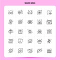 OutLine 25 Mardi Gras Icon set. Vector Line Style Design Black Icons Set. Linear pictogram pack. Web and Mobile Business ideas Royalty Free Stock Photo
