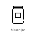 outline mason jar vector icon. isolated black simple line element illustration from fruits and vegetables concept. editable vector