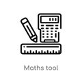 outline maths tool vector icon. isolated black simple line element illustration from business concept. editable vector stroke