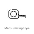 outline measureming tape vector icon. isolated black simple line element illustration from measurement concept. editable vector Royalty Free Stock Photo