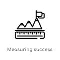 outline measuring success vector icon. isolated black simple line element illustration from business concept. editable vector