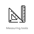 outline measuring tools vector icon. isolated black simple line element illustration from education concept. editable vector