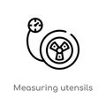 outline measuring utensils vector icon. isolated black simple line element illustration from transport concept. editable vector