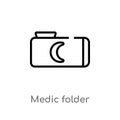 outline medic folder vector icon. isolated black simple line element illustration from animals concept. editable vector stroke