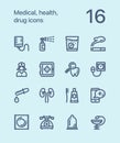 Outline Medical, health, drug icons for web and mobile design pack 3